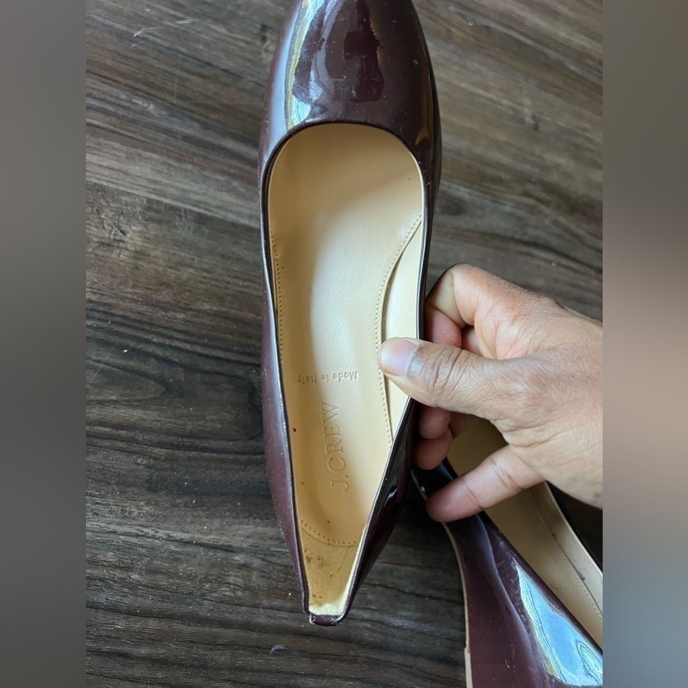 J. Crew Sylvia Nude Patent Leather Wedges Nude Size 6 - Picture 5 of 7